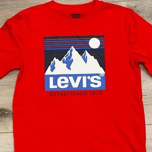 Levi's Boys Logo Graphic Tee, Red, Size L(14/16), New Without Tags